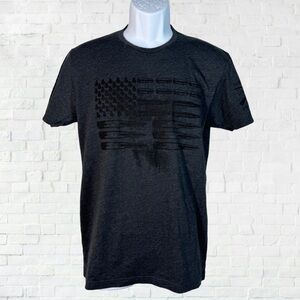Grunt Style Men's Black Heather Flag Graphic Tee